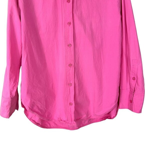 Zara Hot Pink Oversized Long Sleeves Button Down Shirt Size XSmall - Picture 9 of 13